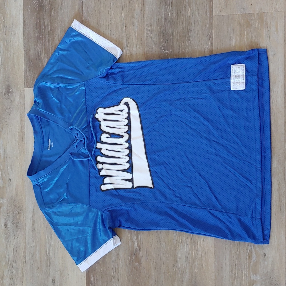 NWOT Captivating Apparel Women's Kentucky Wildcats Blue Mesh Jersey Top Size L